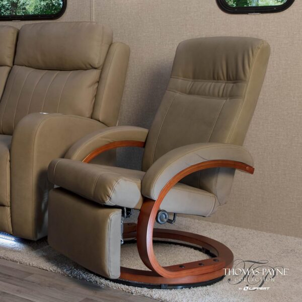 Thomas Payne RV Euro Recliner with Footrest, 360-Degree Swivel, Manual Recline, Measures 26" W x 33" D x 39" H, PolyHyde Vinyl Fabric, Grummond - 2020129901 - Image 2