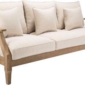 Safavieh CPT1013A Couture Martinique Natural and White Wood Outdoor Patio Sofa