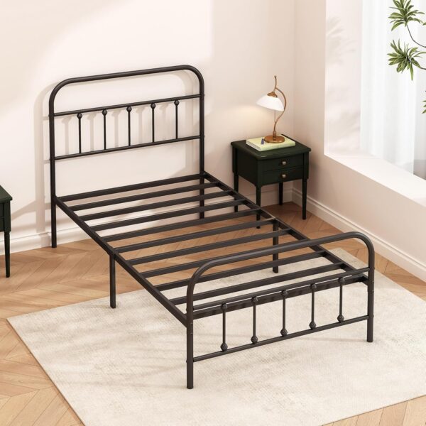 Metal Bed Frame - Structurally Stable Heavy Duty Steel Slat Supported Twin Bed Frames,No Box Spring Needed for Easy Removal and Transport… - Image 7