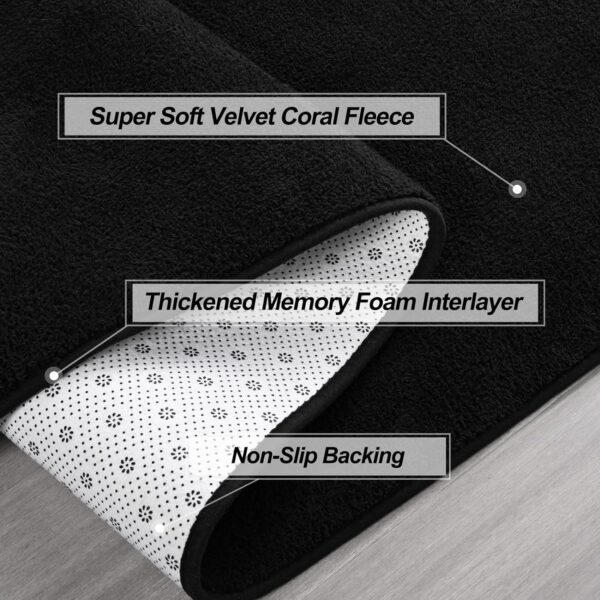 Large Ultra Soft Modern Area Rugs for Living Room Bedroom, 5x8 Feet Black Thickened Memory Foam Indoor Solid Minimalist Carpets, Non-Slip Comfy Rug for Boys Girls Nursery Room Home Decor - Image 6