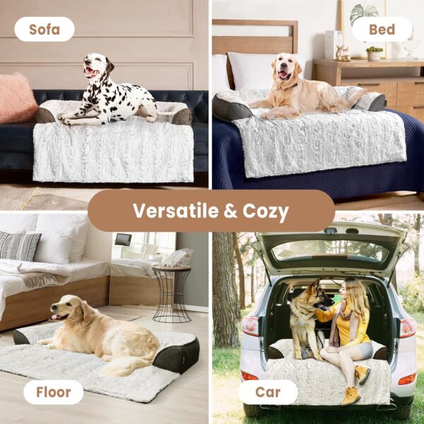 Dog Couch Bed for Large Dogs Memory Foam, Faux Fur Waterproof Dog Bed for Couch Furniture Protector, Calming Dog Bed Washable with for Pet Sofa Cover, Large 41x37 Inches - Image 6