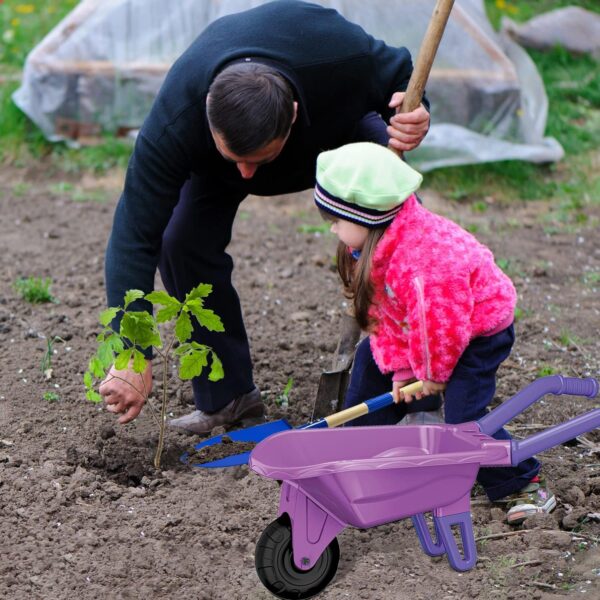 Kids Gardening Tools Outdoor Toys Set Backyard Play with Wheelbarrow Educational STEM Learning Pretend Toys Outdoor Indoor for Toddlers Kids Boys Girls (Purple) - Image 4