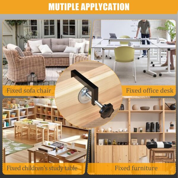 TTQ 6PCS 2.17in Outdoor Patio Furniture Clips,Adjustable Sectional Couch Sofa Funiture Clamps,Outdoor Patio Wicker Furniture Fasteners Clips Sectional Connector - Image 7