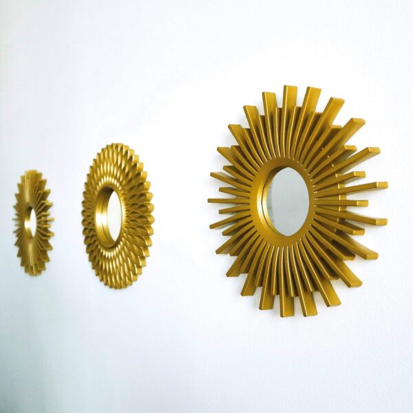 Gold Mirrors for Wall Pack of 3 - BONNYCO | Wall Mirrors for Room Decor & Home Decor | Gold Round Mirrors for Wall Decor | Circle Mirrors Modern Wall Decor Gifts for Women & Moms | Decorative Mirrors - Image 3
