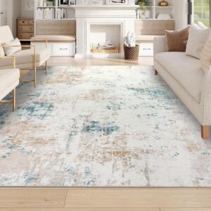 Homcomoda Washable Rugs 8X10 Non Slip Large Rugs for Living Room Beige Bedroom Rug 8x10 Under Bed Ultra Thin Carpet for Living Room Bedroom Nursery Kids Room