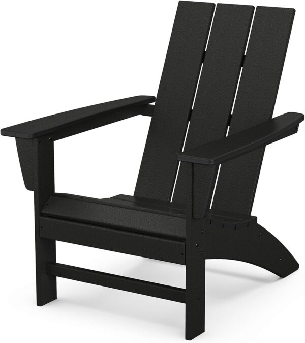 Polywood AD420BL Modern Adirondack Chair, Black
