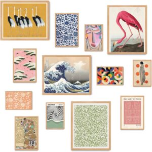 Fardes Aesthetic Maximalist Decor Prints for Wall Decor, Colorful Eclectic Home Decor Wall Aesthetic Poster Set, Aesthetic Pictures Wall Decor, Gallery Wall Art Set for Boho Room Decor