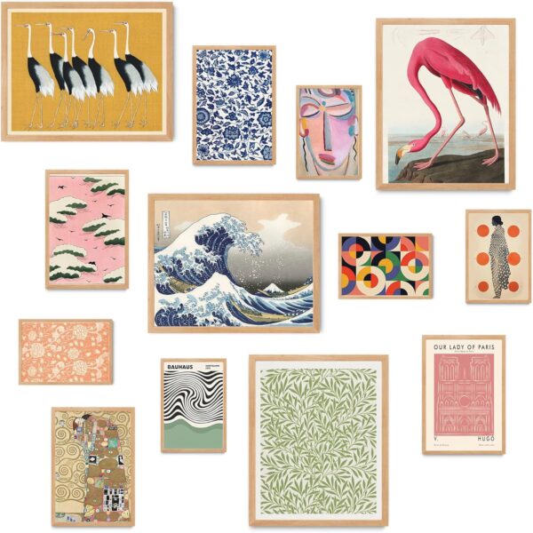 Fardes Aesthetic Maximalist Decor Prints for Wall Decor, Colorful Eclectic Home Decor Wall Aesthetic Poster Set, Aesthetic Pictures Wall Decor, Gallery Wall Art Set for Boho Room Decor