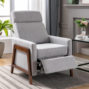 Push Back Recliner Chair, Upholstered Accent Chair Recliners with Thick Seat Cushion and Backrest Small Recliners for Small Spaces Living Room, Home Theater