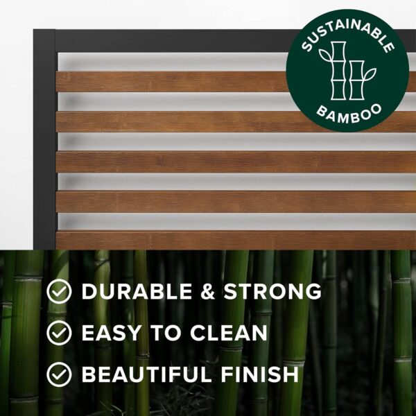Zinus Kai Bamboo and Metal Platform Bed Frame with Headboard, No Box Spring Needed, Easy Assembly, Twin - Image 5