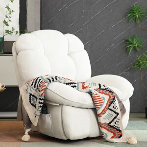 DYHOME Power Recliner Chair, Massage Chair Recliner with Heated, Modern Swivel Rocking Recliner Chairs for Adults with USB, USB-C, White Reclining Swivel Chairs for Living Room, Bedroom