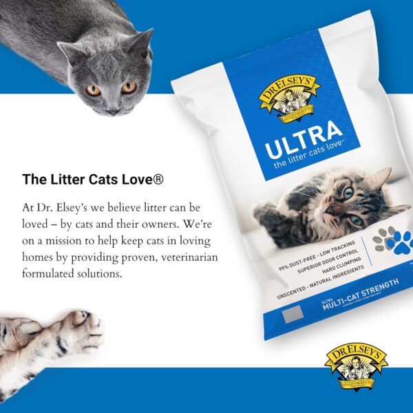 Dr. Elsey's Premium Clumping Cat Litter - Ultra - 99.9% Dust-Free, Low Tracking, Hard Clumping, Superior Odor Control, Unscented & Natural Ingredients - Image 7