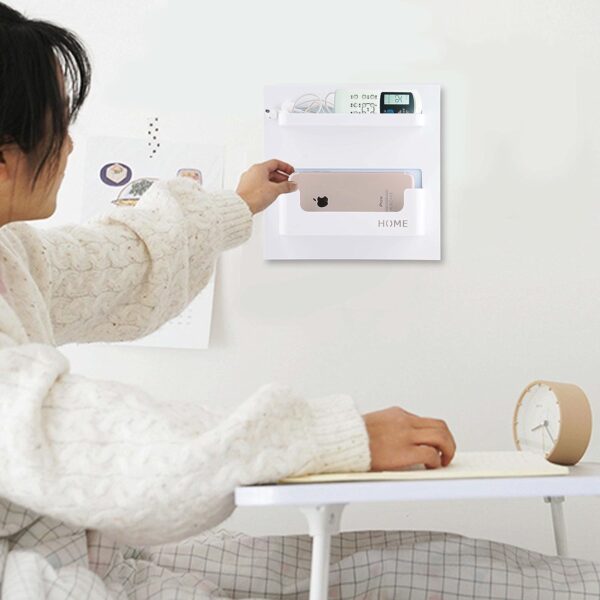 EHKIT Bedside Shelf Accessories Organizer- Wall Mount Self Stick On,Ideal for Glasses,Remote,Earphone, Cell Phone Charger,Manicure Kit - Image 2