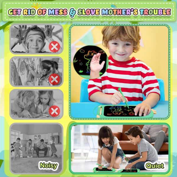 Toddler Toys Age 1-2,10IN Drawing Tablet Doodle Board LCD Writing Tablet for Kids,Learning Toys for 1 2 3 4 5 6 7 8 Year Old Boys Girls Christmas Birthday Gifts,Travel Games Dinosaur Toys for Boys 4-6 - Image 4
