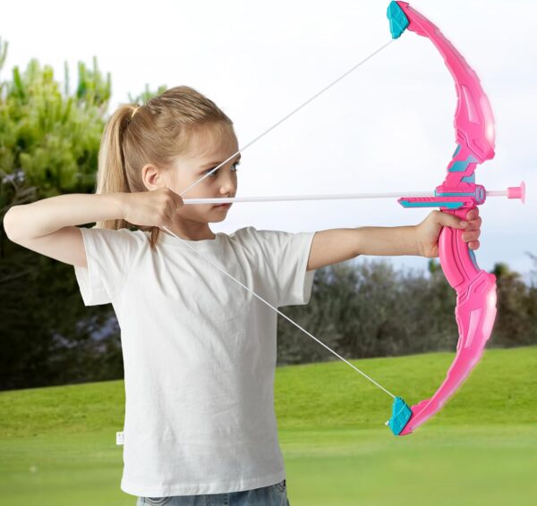 JOYIN Pink Bow and Arrow Set for Girls, LED Light Up Archery Toy Set with 9 Suction Cup Arrows, Target & Arrow Case, Christmas Indoor Outdoor Activity Toy for Kids Girls Ages 3-12 - Image 3