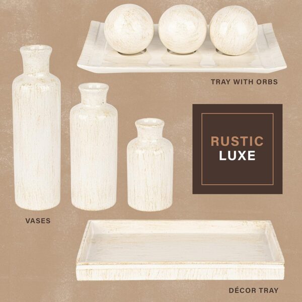 Rustic Luxe Decorative Coffee Table Tray - Decor Tray for Elegant Rustic Home Decor Works as a Perfume and Bathroom Counter Organizer, Ottoman Tray, or Table Centerpieces for Dining Room 10"Lx6"Wx1"H - Image 7