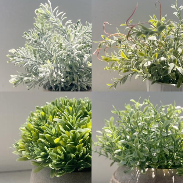 4Pcs Small Fake Plants, Artificial Plants Indoor, Faux Plants for Home Decor, Small Faux Plants in White Pot for Bathroom Kitchen Office Farmhouse Room Shelf Decor - Image 5