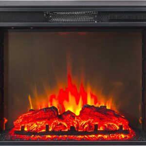 FIREBLAZE Electric Fireplace Sparta 26 inch - Flat Front Glass LED Fireplace Insert with Remote Control - Adjustable Heating, Sound, Brightness, Timer - 2-Way Recessed Installation - Heats 400 sq ft