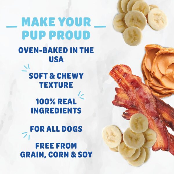 Shameless Pets Soft-Baked Dog Treats, Bananas for Bacon - Natural & Healthy Dog Chews for Skin & Coat Support with Omega 3 & 6 - Dog Biscuits Baked & Made in USA, Free from Grain, Corn & Soy - 1-Pack - Image 2