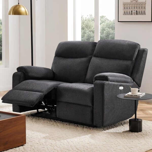 Power Swivel Recliner Chair Rocker Reclining Chairs with Overstuffed Arm and Backrest for Adults, Electric Rocking Recliner Sofa Chair for Living Room, Dark Grey - Image 7