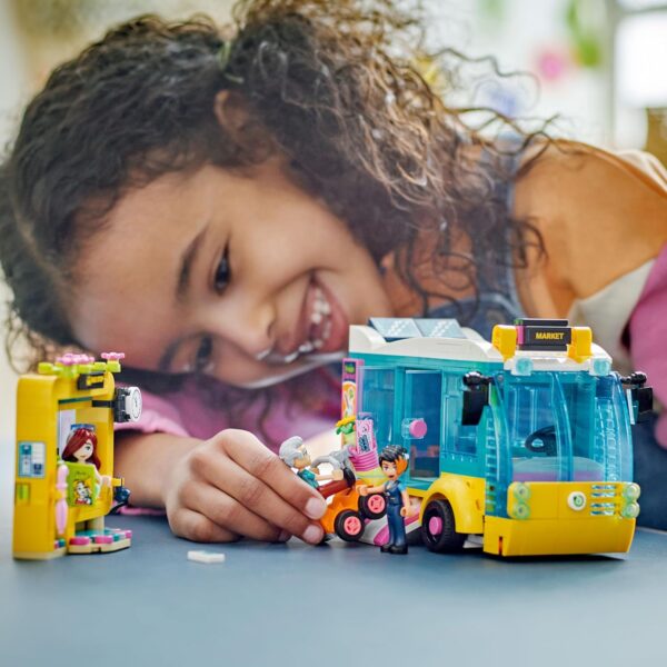 LEGO Friends Heartlake City Bus, Creative Building Toy for Girls & Boys Ages 7 and Up, with a Buildable Bus, Mobility Scooter and 3 Minidolls, Birthday Gift for Kids Who Love Pretend Play, 41759 - Image 2