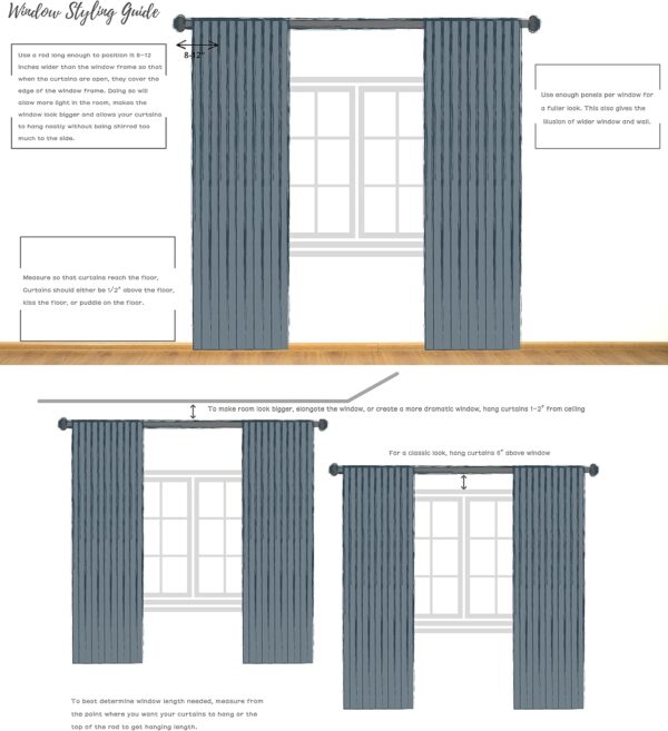 Ombre Window Door Curtain 100" Extra Wide Linen Ombre Gradient Print on Rayon Blend Fabric Treatment for Sliding Patio Door with 14 Grommets, Cream White to Light Gray, 100" x 84", 1 Panel - Image 7
