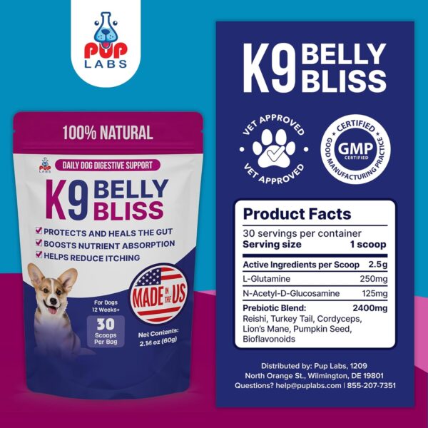 K9 Belly Bliss - Daily Prebiotic for Dogs - Vet-Approved Digestive Support, 6 Pack with 30 Scoops Each - Image 7