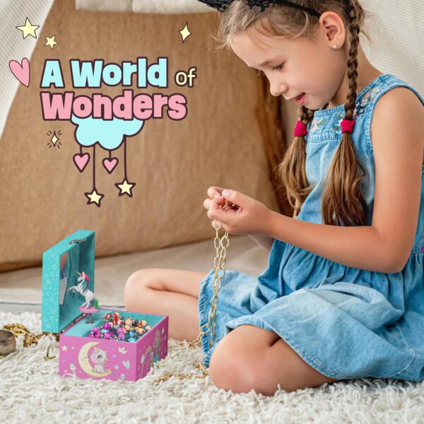 Pretty Me Unicorn Musical Jewelry Box for Kids - Unicorn Gifts for Little Girls, Toddlers, Ages 3-8, Best Young Princess Unicorn Toys Gift for 3, 4, 5, 6, 7, 8 Year Old Girl - Christmas Ideas - Music - Image 2