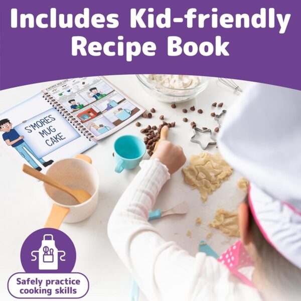 Kids Cooking and Baking Chef Set for Little Girls, Complete Cooking Sets, Toddler Dress Up & Pretend Play Dress Up Clothes for Little Girls, Kids Kitchen Toys 3-5 Years Old with Kids Aprons for Girls - Image 4