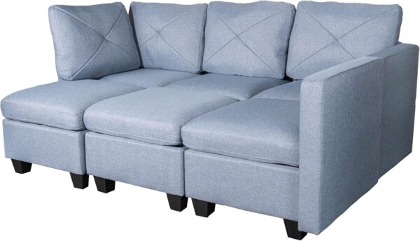 Casa Andrea Milano Modular Sectional Sofa, Linen Fabric Convertible U Shaped Couch with Storage, 6 Seat Modular Sectionals Sofa Couch with Chaise for Living Room - Image 6