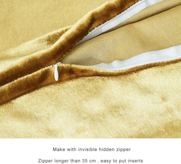 GIGIZAZA Gold Velvet Decorative Throw Pillow Covers,18x18 Pillow Covers for Couch Sofa Bed 2 Pack Soft Cushion Covers - Image 3