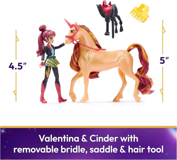 Unicorn Academy, Valentina & Cinder Set with 2 Riding Accessories & Hair Styling Tool, Dolls & Unicorn Toys for Girls Ages 4 and up - Image 2