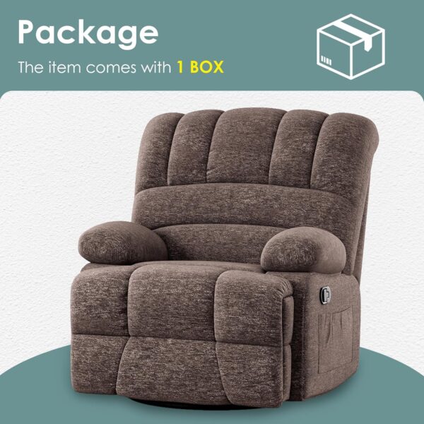 Oversized Swivel Rocker Recliner Chair for Living Room for Adults - Image 6