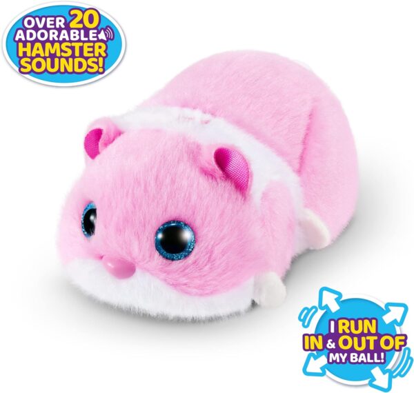 Pets Alive Hamstermania (Pink) by ZURU Hamster, Electronic Pet, 20+ Sounds Interactive, Hamster Ball Toy for Girls and Children - Image 2