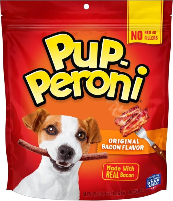Pup-Peroni Dog Treats, Original Bacon Flavor, 22.5 Ounce, Made with Real Bacon