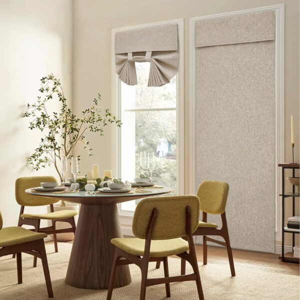 HOMEIDEAS Natural Linen French Door Curtains, Privacy Door Window Curtains Panel, French Door Shade for Door Window, Thermal Insulated Door Window Covering for Bedroom, W26 x L40 Inch, 1 Panel - Image 7