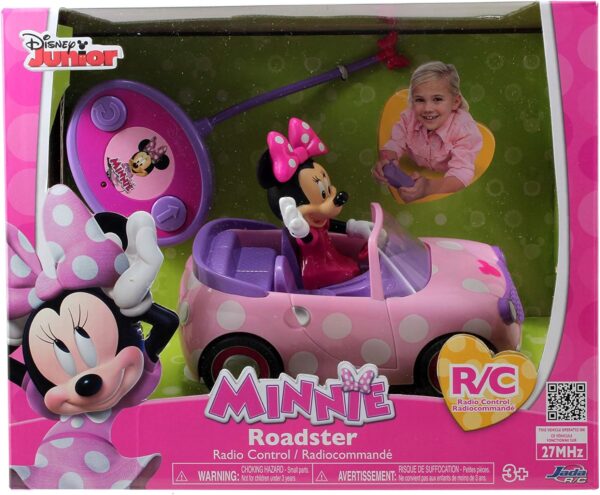 Disney Junior Minnie Mouse Roadster RC Car with Polka Dots, 27 MHz, Pink with White Polka Dots, Standard (97161) - Image 7