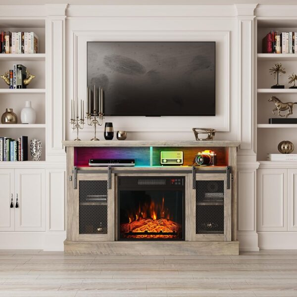 23" Electric Fireplace Insert, Recessed Fireplace Heater with Low Noise, Remote Control with Timer, Touch Screen, Adjustable Flame Brightness - Image 6