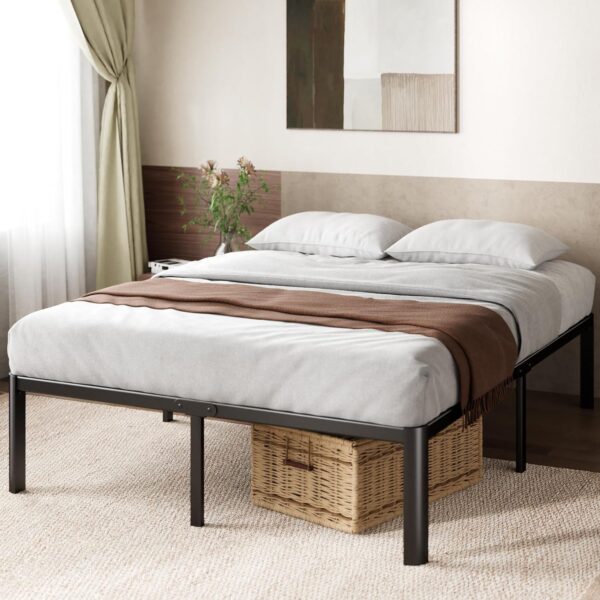 Zinus Van 16 Inch Metal Platform Bed, Steel Slat Support, No Box Spring Needed, Eco Friendly WonderBox Packaging, Easy Assembly, Black, Full - Image 7