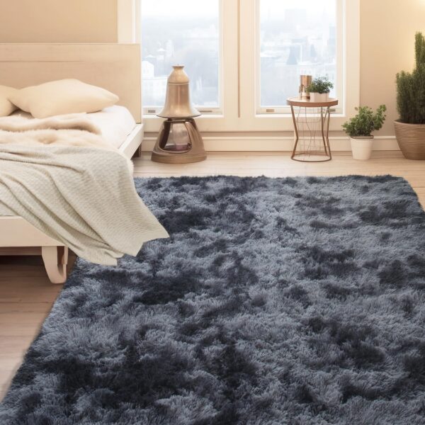 Area Rugs for Bedroom Living Room, 5x7 Ft Shag Area Rug, Soft Fluffy Area Rug for Living Room Bedroom, for Nursery Room Living Room Home Decor and Kids Room (Dark Grey) - Image 4