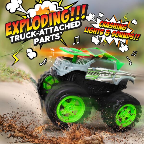 Exploding Monster Truck Toy with Explosive Crash Sounds and Lights, Smash It Up Again and Again, Monster Truck Toys for Boys Kids Ages 3, 4-7 & Above | Toddler Toys for 3 Year Old Boys Gift - Image 2