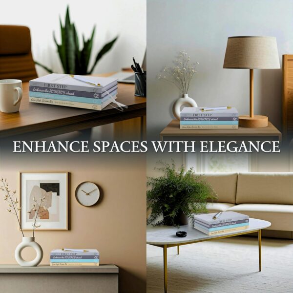 Set of 4 Decorative Books for Home Decor with Pen • Fake Books for Decoration • Premium Decor • Living Room Decor Aesthetic Bookshelf Decor Books • Designer Coffee Table Books Hardcover - Image 2