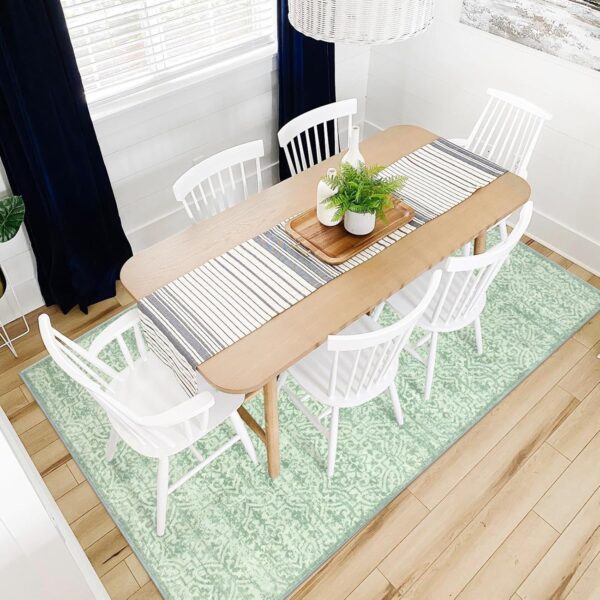 Lahome Sage Green Living Room Rug, Boho Area Rugs 5x7 Soft Green Rug Washable Large Stain Resistant Area Rug Non Slip Indoor Floor Carpet for Bedroom Living Dining Room Decor - Image 7