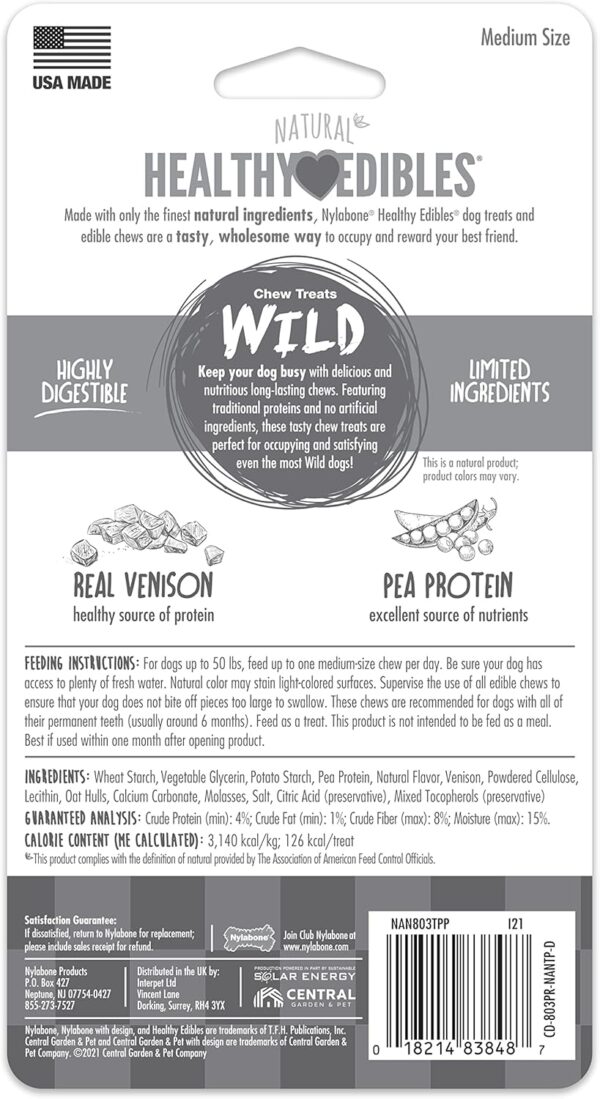 Nylabone Healthy Edibles WILD Antler Natural Long Lasting Venison Flavor Dog Chew Treats Medium/Wolf (2 Count) - Image 7