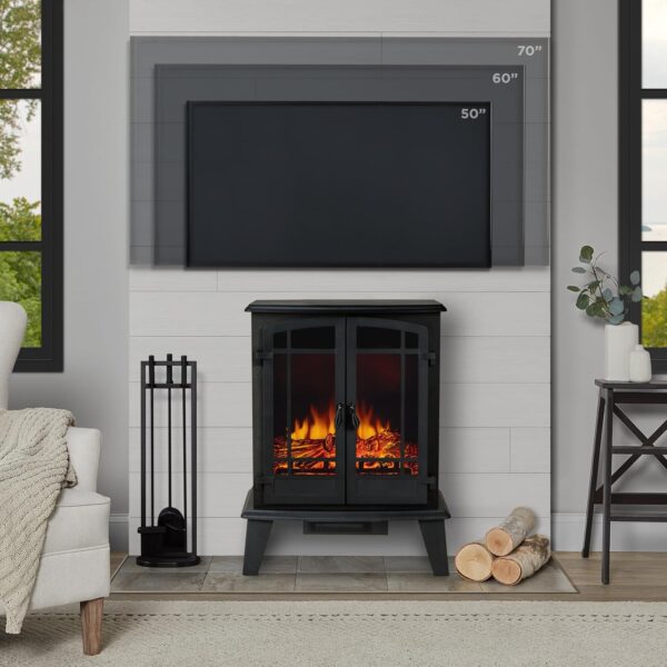 Real Flame Foster Stove Electric Fireplace - Freestanding with Adjustable Thermostat, Auto Shut-Off - Image 6
