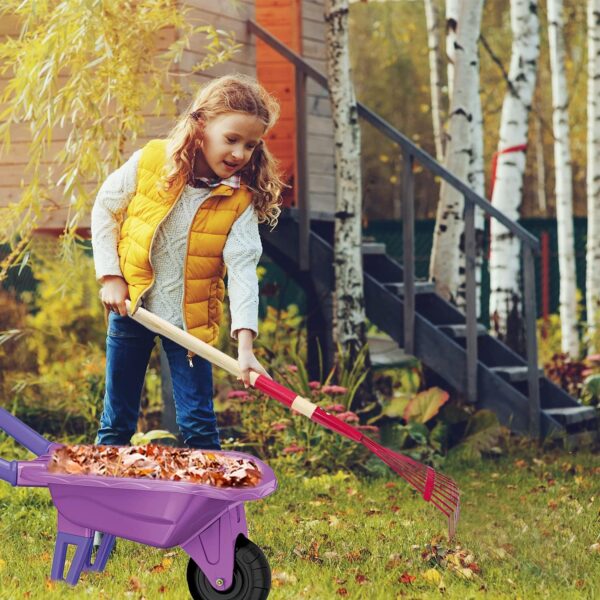 Kids Gardening Tools Outdoor Toys Set Backyard Play with Wheelbarrow Educational STEM Learning Pretend Toys Outdoor Indoor for Toddlers Kids Boys Girls (Purple) - Image 5
