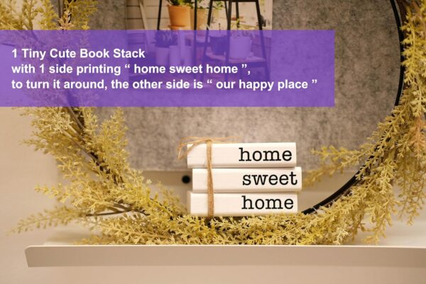 LIVDUCOT Farmhouse Mini White Decorative Books for Tiered Tray Decor - Wooden Book Stack Faux Books for Coffee Table Living Room Decoration - Small Shelf Decor Accent - Image 3