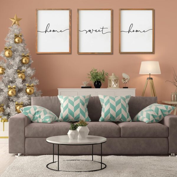 Heiple Set of 3 Framed Farmhouse Home Sweet Home Sign 11"x14" Above Bed Wall Decor for Bedroom Decor and Living Room Wall Art Wood Signs (Brown, 11''x14) - Image 3