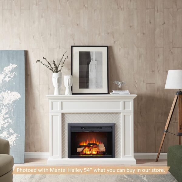 LegendFlame® Damon 35" W Electric Fireplace Insert with Glass Door and Mesh Screen (EF264B), Fireplace Heater 750/1500W, Fire Crackling Sound, Remote Control. - Image 2