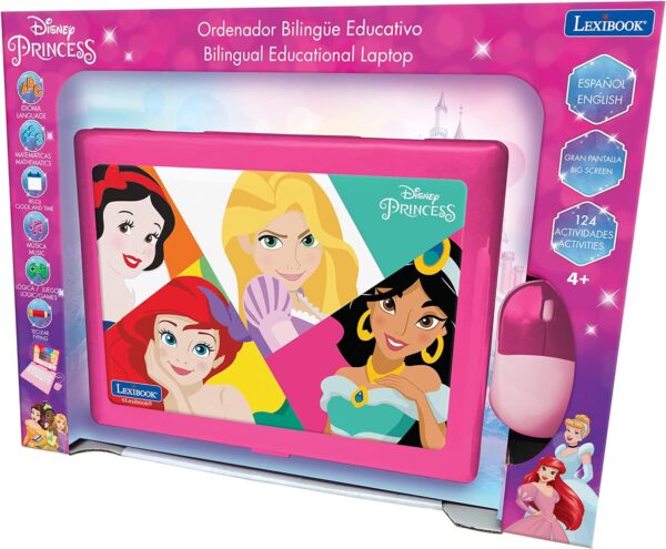 Lexibook, Educational and Bilingual Laptop Spanish/English, Girls Toy with 124 Activities to Learn, Play Games and Music, Pink, JC598DPi2 - Image 3
